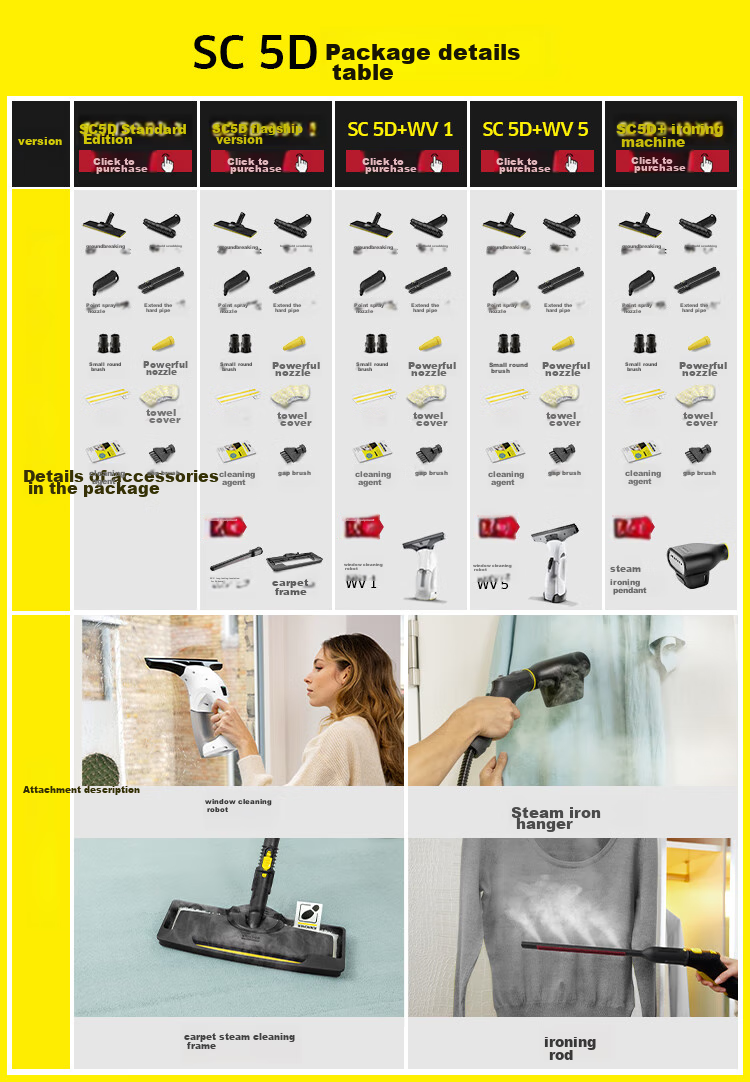 KARCHER German Steam Mop, Household High-Temperature Steam Cleaner, Kitchen Range Hood And Whole-House Cleaning Machine, Floor Washer with Temperature Display, Sterilization And Dust Mite Removal SC5D 1