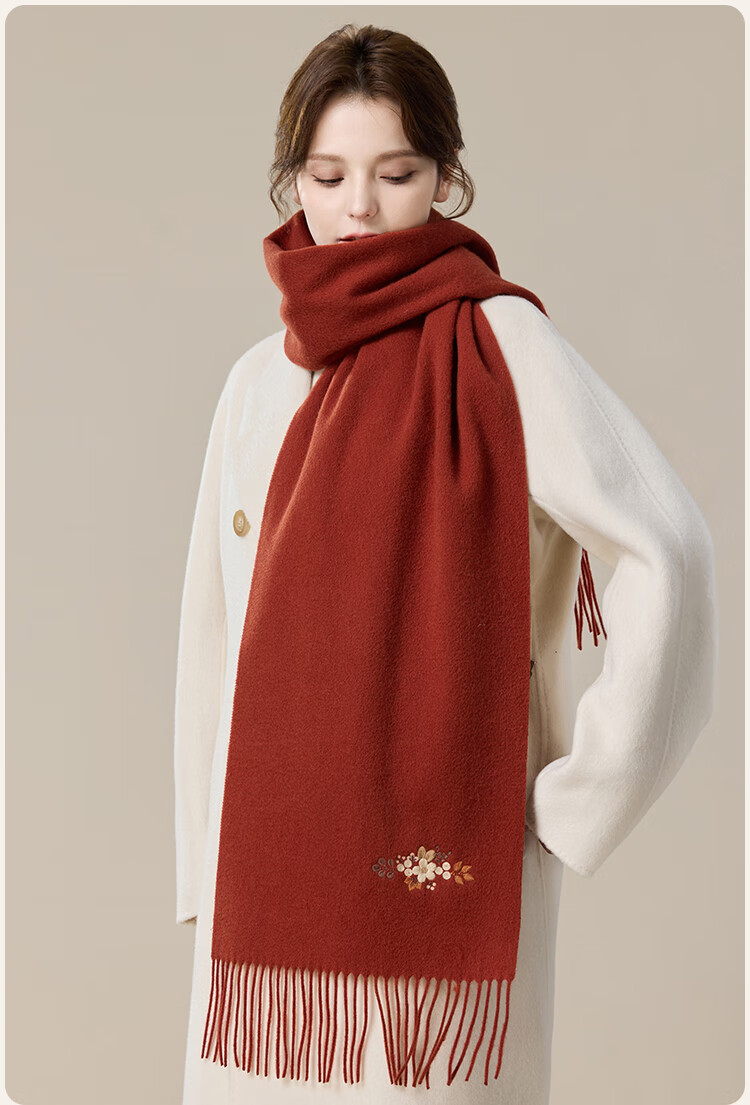JIUMU Pure Wool Scarf for Women, Autumn And Winter Neck Warmer, Warm Shawl, Gift for Women And Mothers, Mid-Autumn Festival Birthday Gift Box Set 19