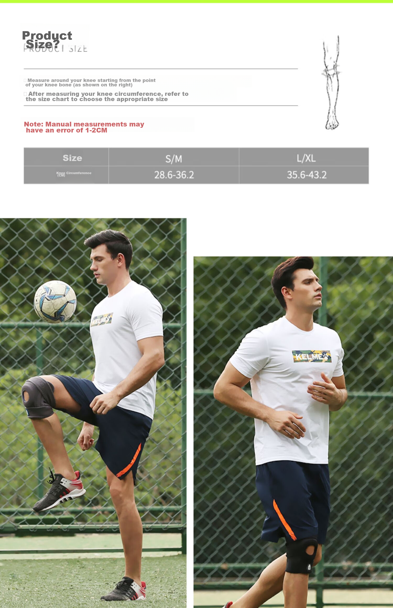 AQ Professional Sports Knee Brace for Men And Women, Suitable for Basketball, Badminton, Running, Hiking, Meniscus Protection W51502 L/XL Single Piece 7
