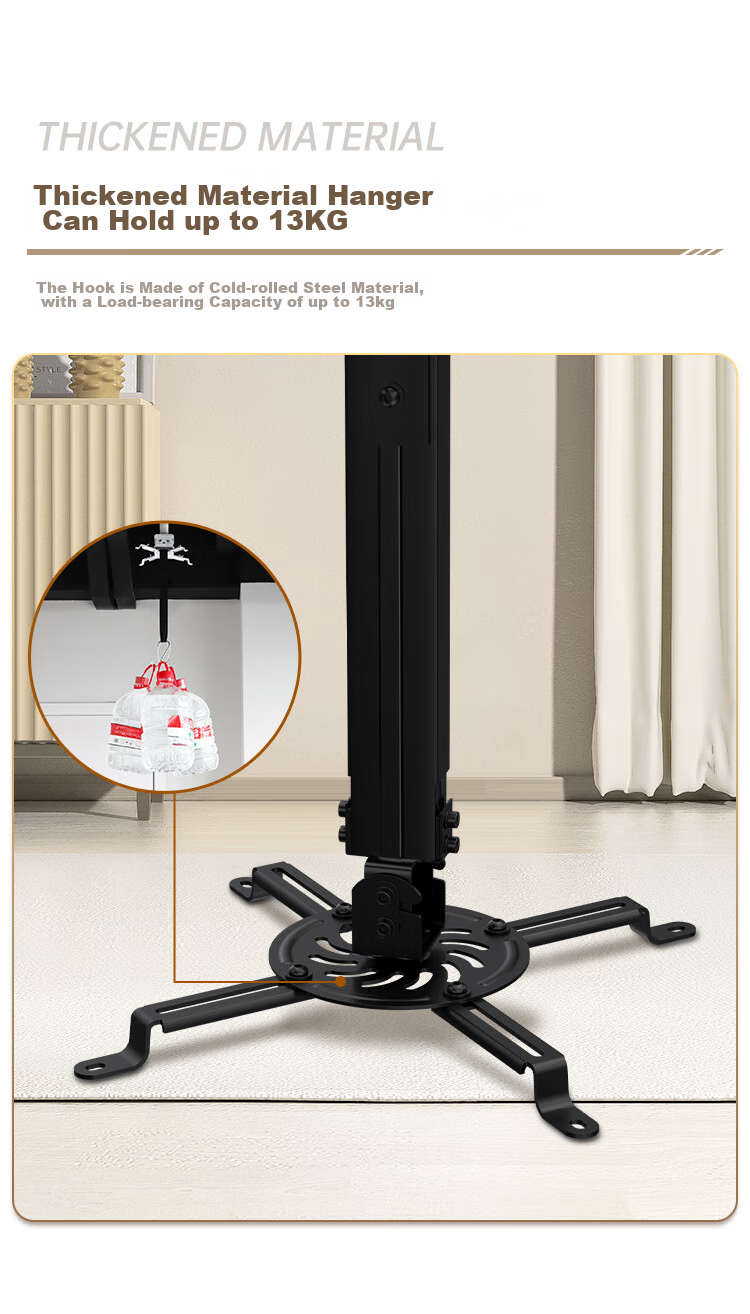 Jiangshi (JORS) Projector Mount, Thickened And Reinforced, Adjustable Angle, Weight Capacity 13KG, Suitable for Epson TW6280T, Panasonic, BenQ, Bracket, Black, 15CM 4