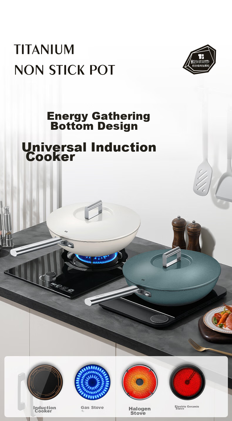 DES LON (DESLON) Titanium-Containing 99% Non-Stick Wok, No Coating, Home Use, Smokeless, Flat Bottom, Suitable for Gas Stove And Induction Cooker, Non-Stick Frying Pa 13