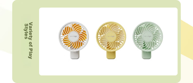 Bear Handheld Fan, Small Portable USB Fan for Office, Student Desk, Dorm, Low Noise, Personal Use, Three-Speed Adjustable, Wireless Charging Battery Model 2
