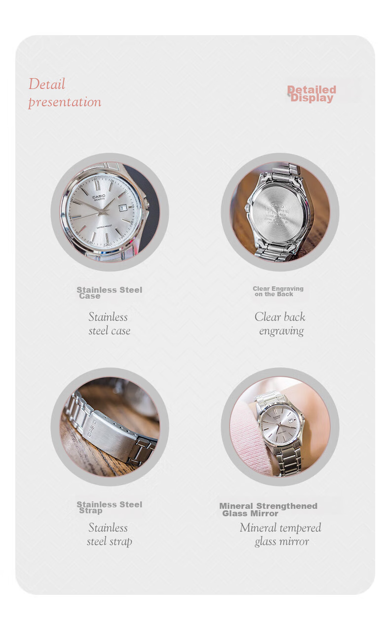 CASIO Ladies Analog Series Watch, Commuter Waterproof Student Quartz Wristwatch, Gift for Girlfriend, LTP-1183A 11