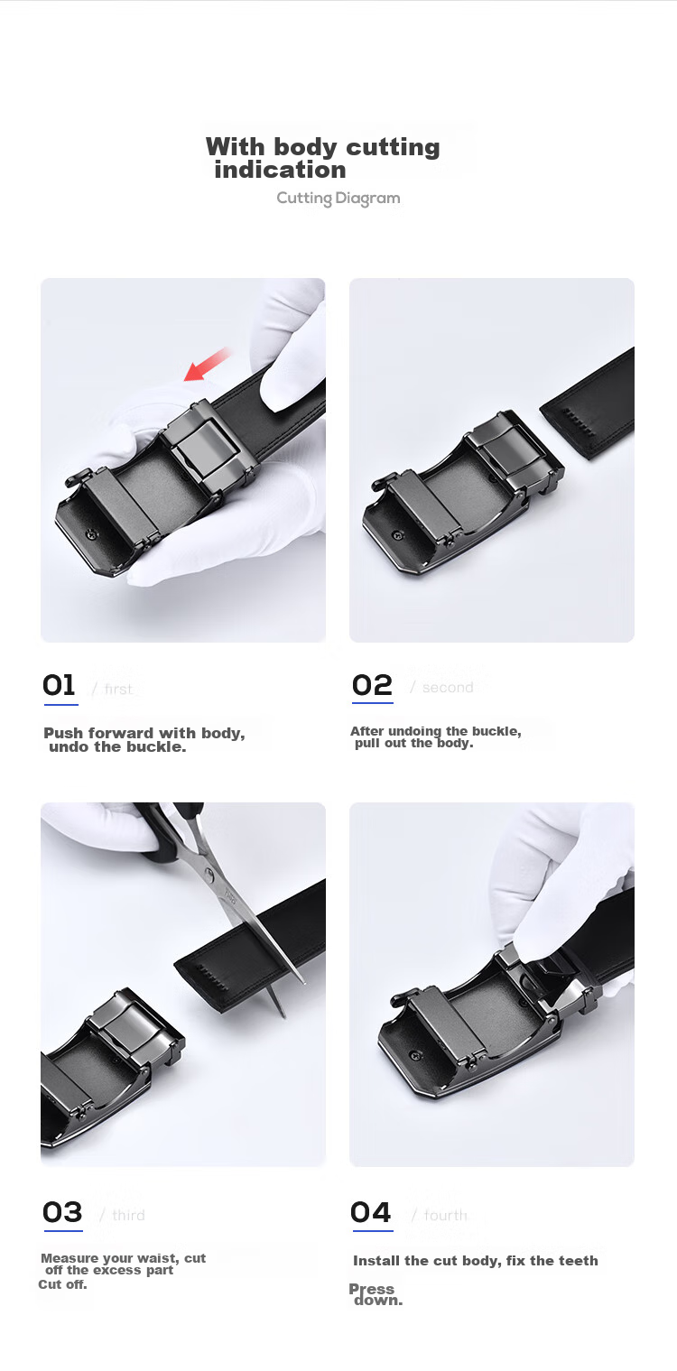 HLA Men's Belt with Automatic Buckle, Business-Style Top-Layer Cowhide Waistband, Birthday Gift for Boyfriend Or Husband, Fashionable Trouser Belt 11