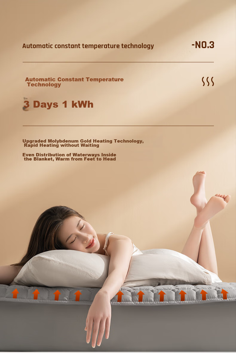 Huanding [Water Heating Power-Off] Electric Heating Blanket, Water Heating Blanket, Water Circulation Electric Heating Pad, Double-Sized 0.9*1.8m 12
