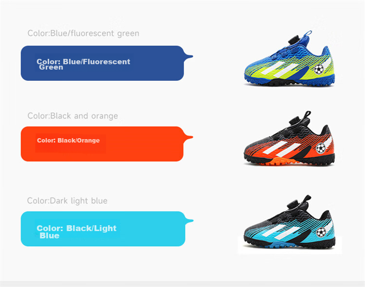 SNOOPY Boys' Football Shoes Kids' Durable Training Sports Shoes 3875 Black Orange Size 36 3