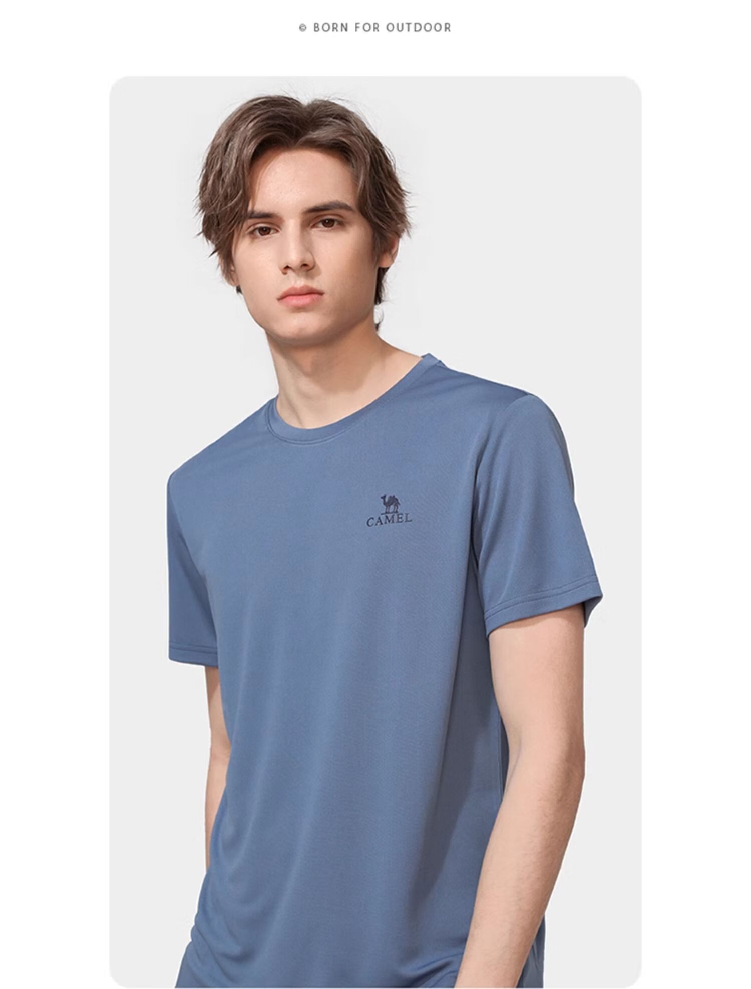 CAMEL Outdoor Quick-Dry T-Shirt, Spring And Summer Honeycomb Mesh Breathable Top, Couple's Sports Round Neck Short Sleeve A14BZ00079 12
