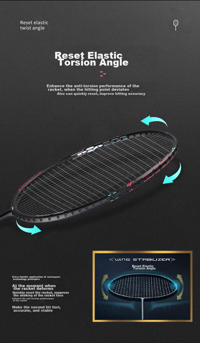 Li-Ning Badminton Racket, Thunder Small Steel Cannon, Black, Full Carbon Professional Offensive Type Single Racket, 5U Pre-Stretched String, AYPT307-5 7
