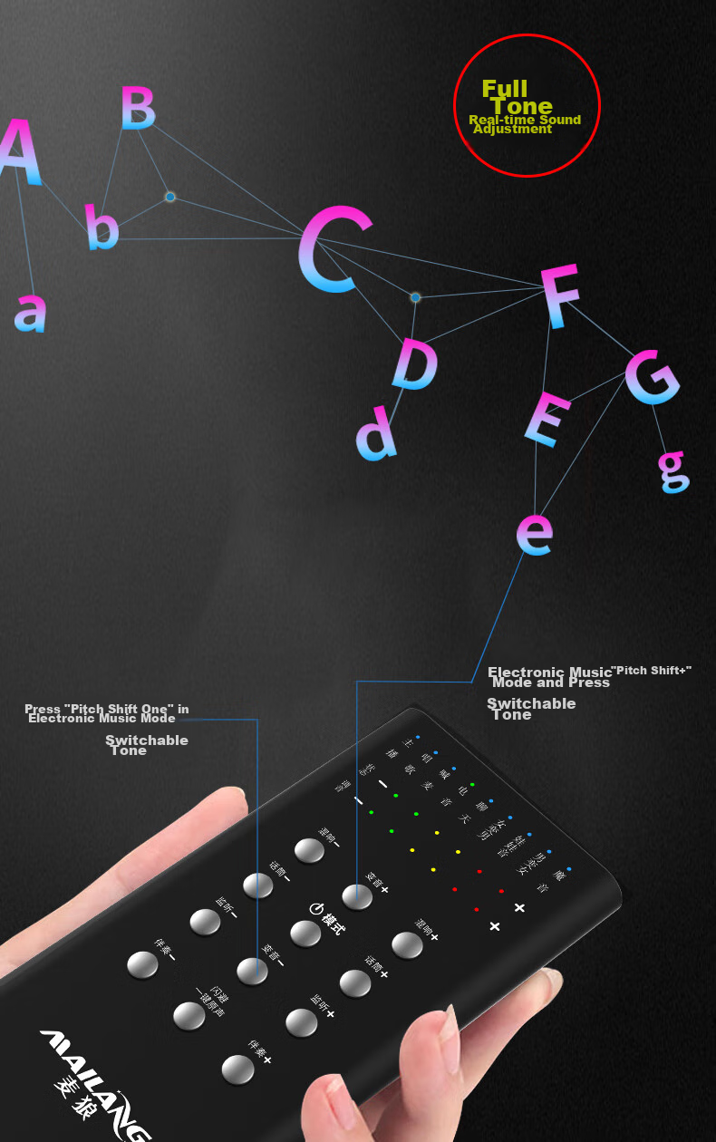 Mailang (Malau) S3 Voice Changer [Universal Version], Mobile Real-Time Voice Transformer for Male to Female And Male to Male, Live Streaming Karaoke Sound Card, Voice Call Computer Gaming Voice Modulator 10