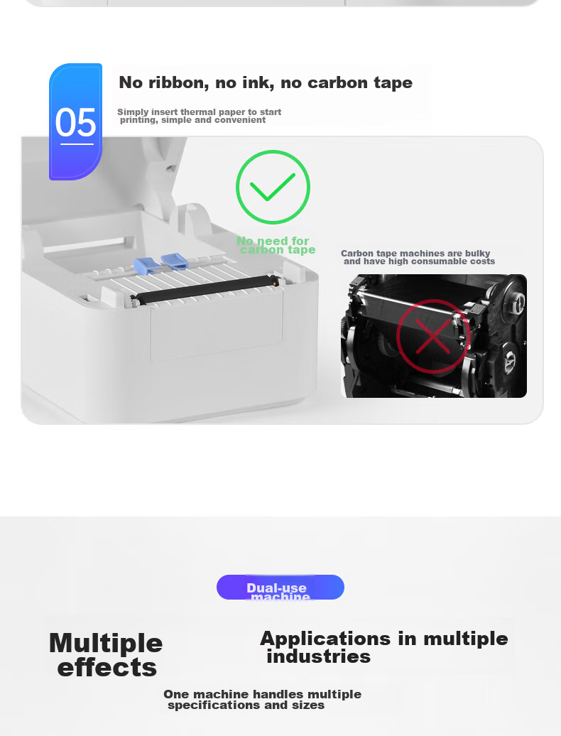 HPRT D35BT Thermal Label Printer, 80mm USB/Bluetooth Barcode Tag, QR Code Sticker, Non-Adhesive Printing for Supermarket, Milk Tea, Food Price Labels, White Bluetooth Versio 13