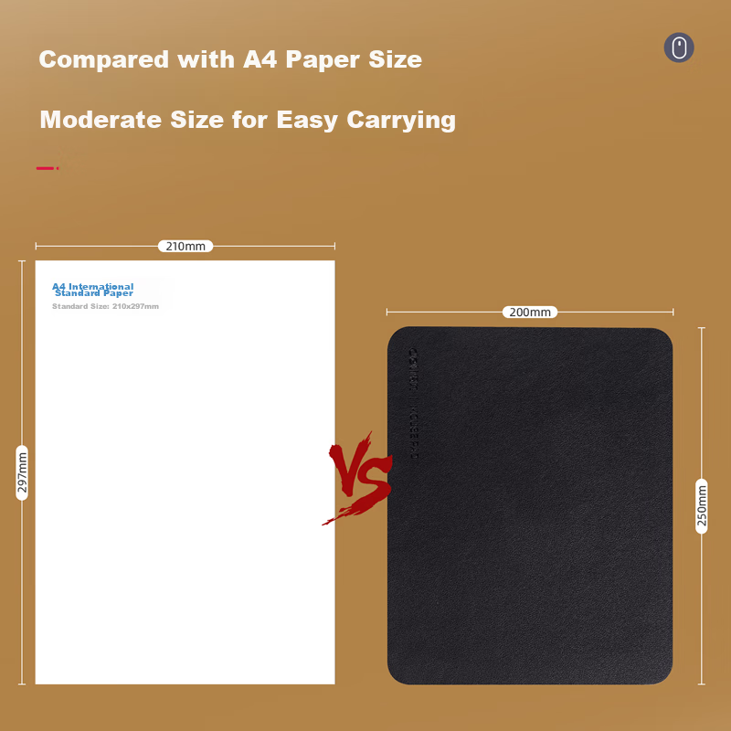 Deli 250*200mm Wear-Resistant PU Leather Mouse Pad, Suitable for Office And Gaming, Office Supplies, Black 83009 2