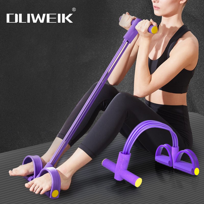 Duweike Foot Pedal Resistance Band, Abdominal Crunch Assist Device, Stretching Pilates Aid, Purple
