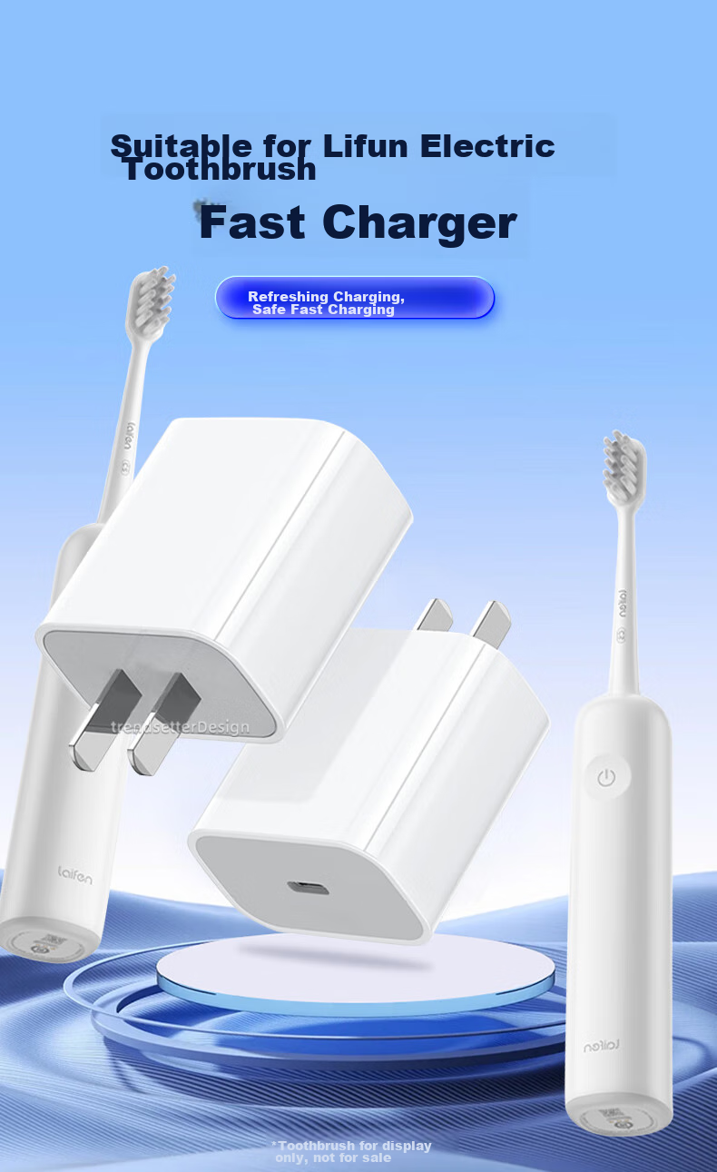 Chaofan Compatible PD Charger Adapter for Lefen Electric Toothbrush, 5V DC Fast Charging Power Supply for Lefen Vibration Electric Toothbrush, Type-C Port Plug USB-C Charging Head 1