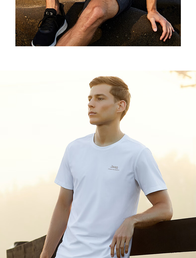 JEEP Men's Short-Sleeve T-Shirt, Outdoor Sports Breathable Quick-Dry Tee, Moisture-Wicking Short-Sleeve Top for Men, 565 Gray Blue L 16