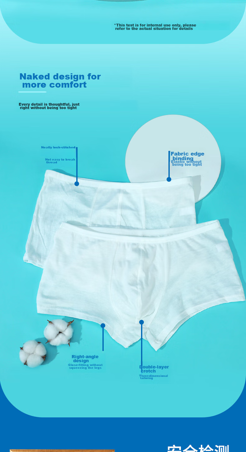 MINISO 3-Pack All-Cotton Disposable Underwear for Men, 1 Pack Travel Business Trip No-Wash Daily Disposable Holiday Outfit L Size 4