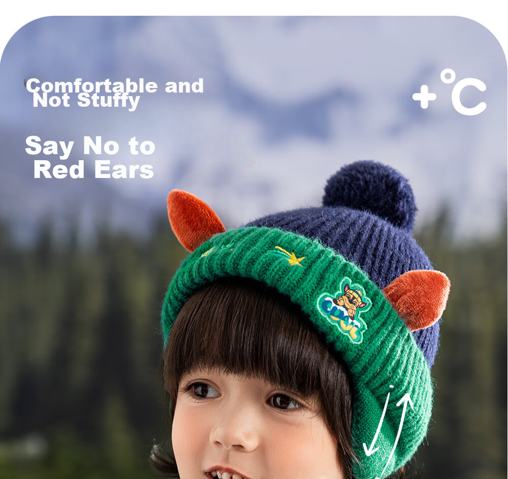 PAW PATROL Boys And Girls Hat Scarf Set Two-Piece Knitted Woolen Hat with Fleece Lining for Baby Boys And Girls, Navy Blue; 8