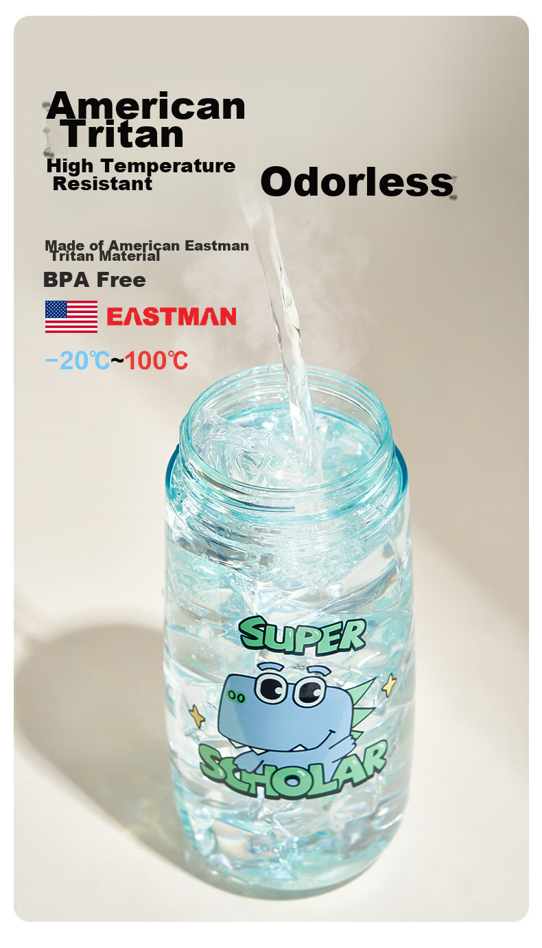 LOCK&LOCK Children's Water Bottle for Ages 6-12, Summer Straw Cup, School-Specific Drinking Cup for Elementary Students, Sports Water Bottle for Boys 3