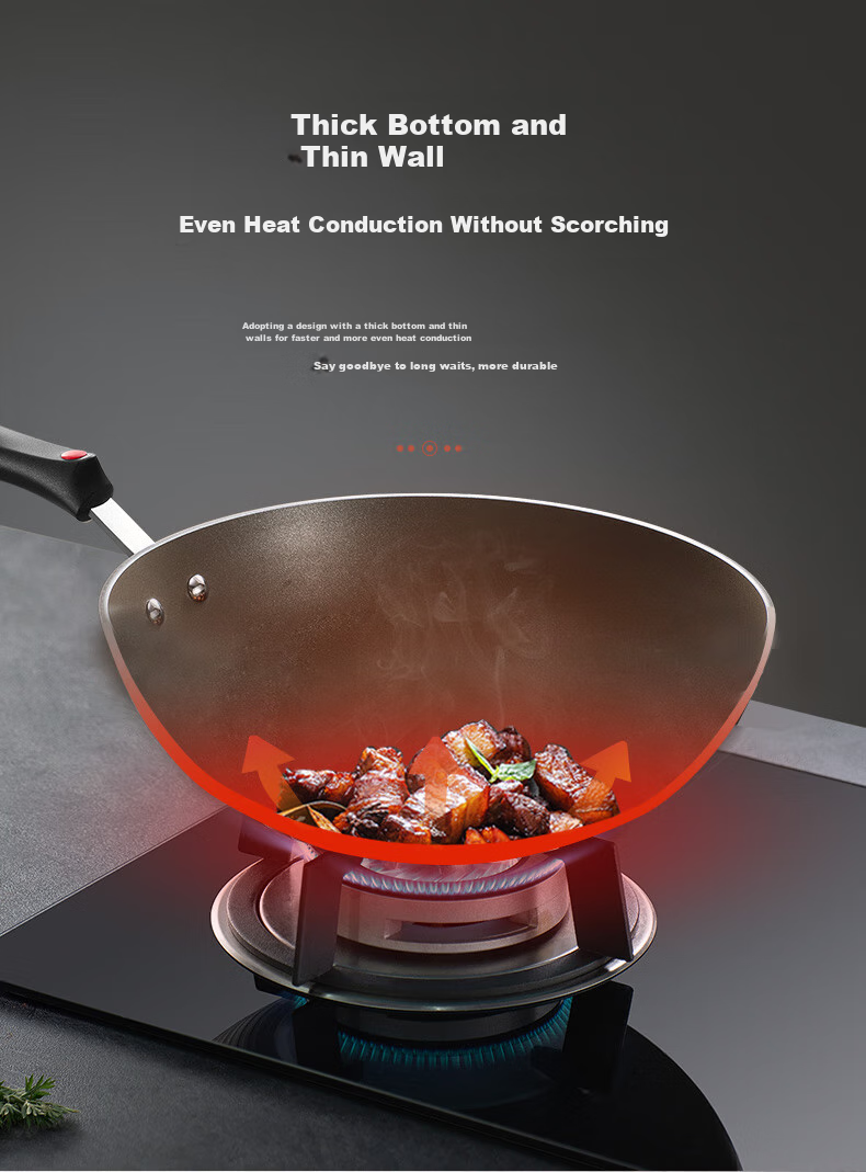 SUPOR Non-Stick Wok Pan, Household Cooking Pan 30cm Titanium Ceramic Multi-Functional Frying Pan Compatible with Induction Cooker And Gas Stove 10