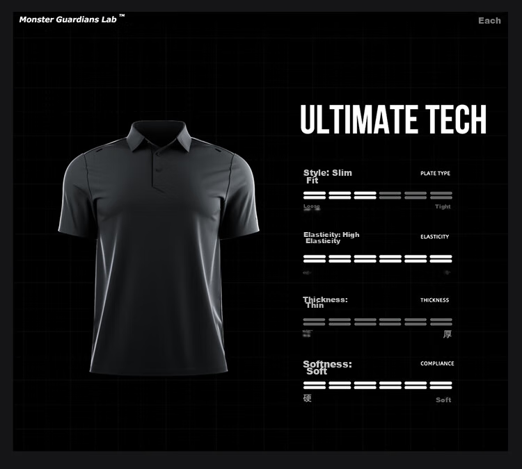 Monster Guardians Men's Summer Versatile Short-Sleeve Polo Shirt, Fitness Training Slim-Fit T-Shirt, Carbon Gray, 2XL 17