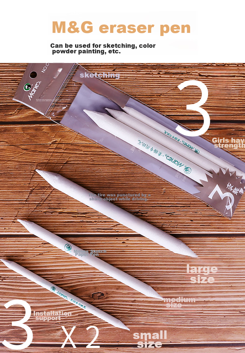 Marie's Paper Eraser Pencils Set of 6, Sketching Paper Pencil Kit for Drawing, Specialized Paper Pencils And Blending Sticks, Student Art Academy Detail And Shadow Drawing Pencils TMC6823 Sketching Markers Drawing 3