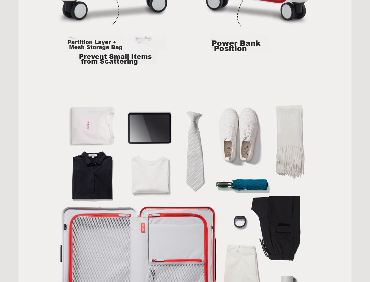 Tujia TUPLUS Balance Series Travel Suitcase, Center-Wheel Wide Handle Luggage, Large Capacity Suitcase, Cool Gray-Green, 24 Inches 12