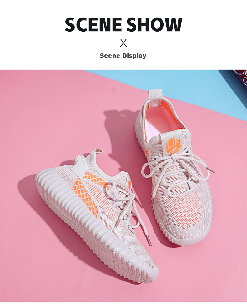 PLAYBOY Women's Shoes Summer Breathable Mesh Sneakers Comfortable Casual Sports Shoes for Women 1643 Orange 39 11