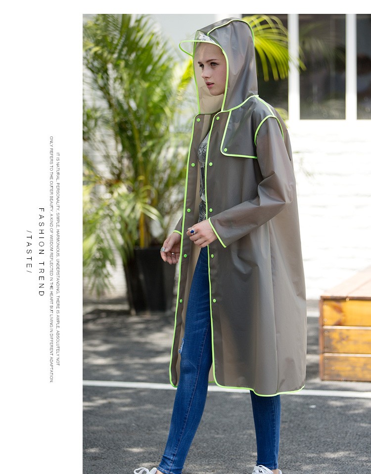 Etravel Non-Disposable Raincoat Stylish Slim Fit Unisex Long Thick Walking Hiking Rain Poncho Men's One Size 4