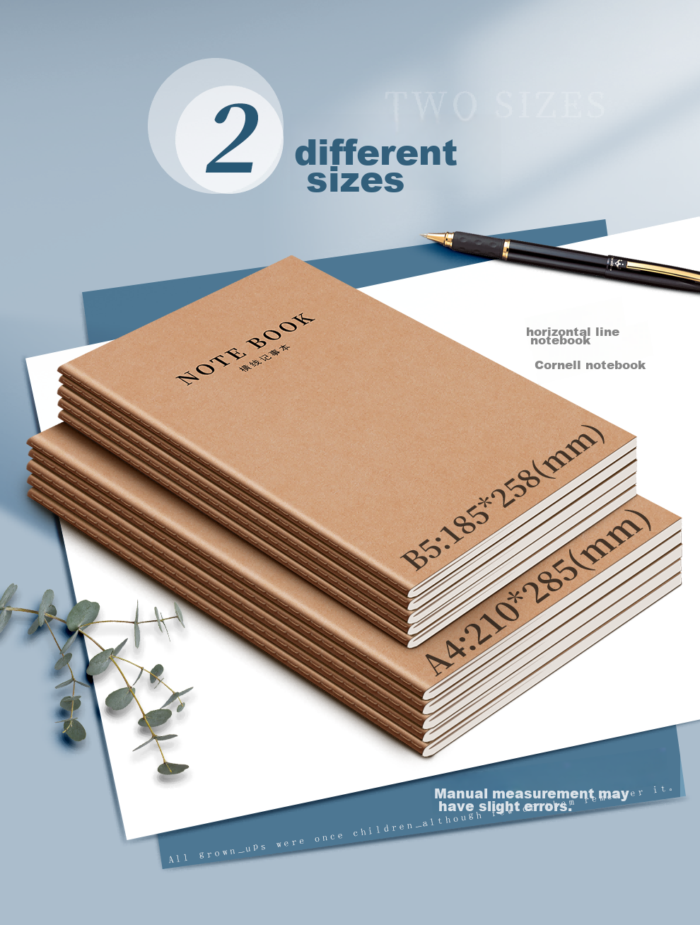 Jiaranheng 5-Pack B5 Thick Notebooks, Large Kraft Paper with Thread Binding, Simple Journal, 16K Stitched Notebook, Diary, Business Meeting Record Book, Customizable 4
