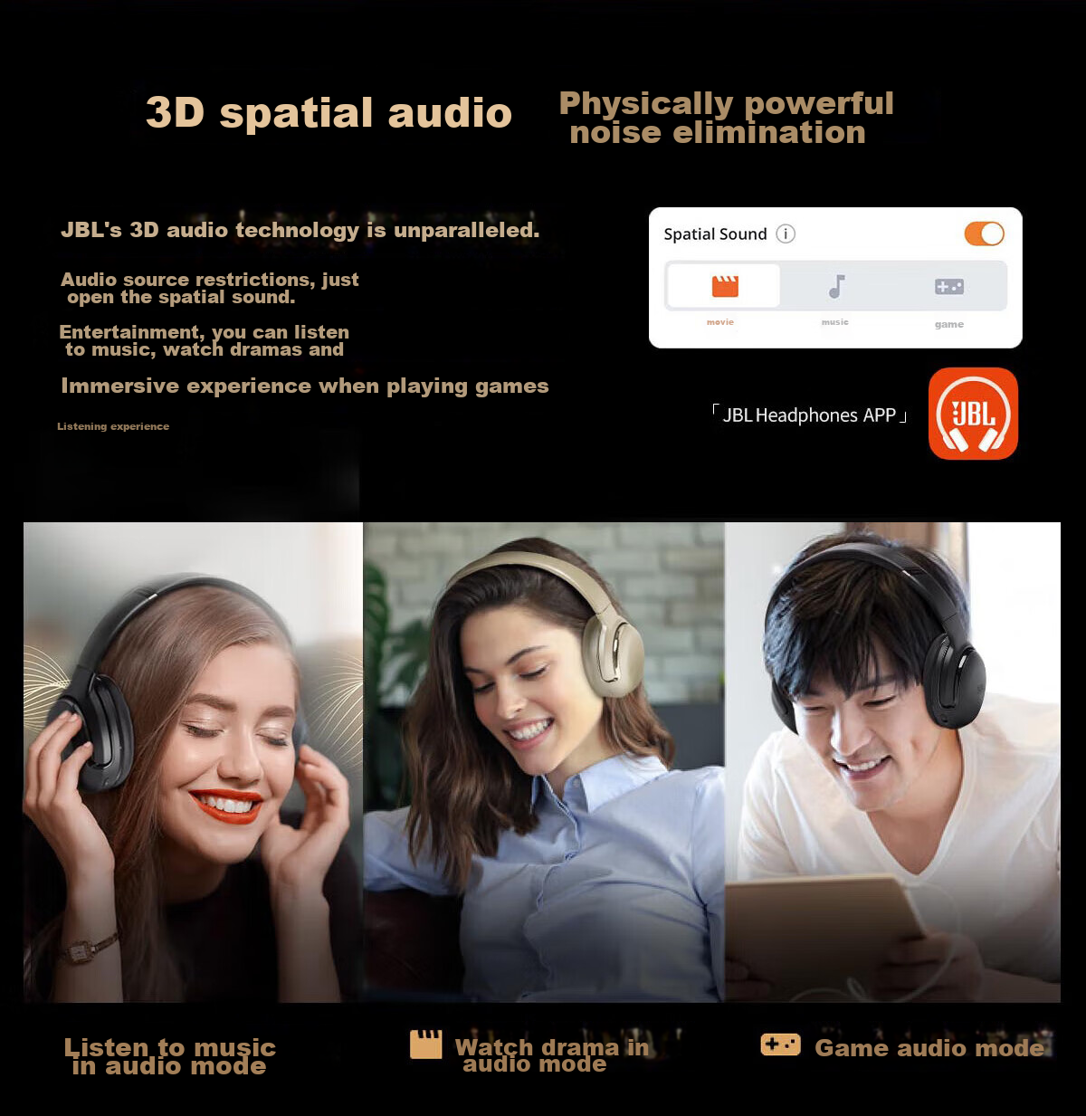 JBL TOUR ONE M2 Wireless Bluetooth Headphones, Long Battery Life, Active Noise Cancellation, Hi-Res Certified, Music Earphones, High-End Travel Commuter Headset, Champagne Gold 13