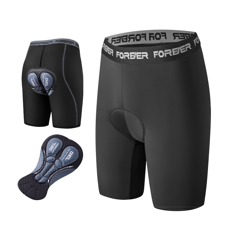 Forever Quick-Dry Cycling Jersey and Pants Unisex Mountain Road Bike Sportswear Breathable Shock-Absorbing Cycling Gear Gray S