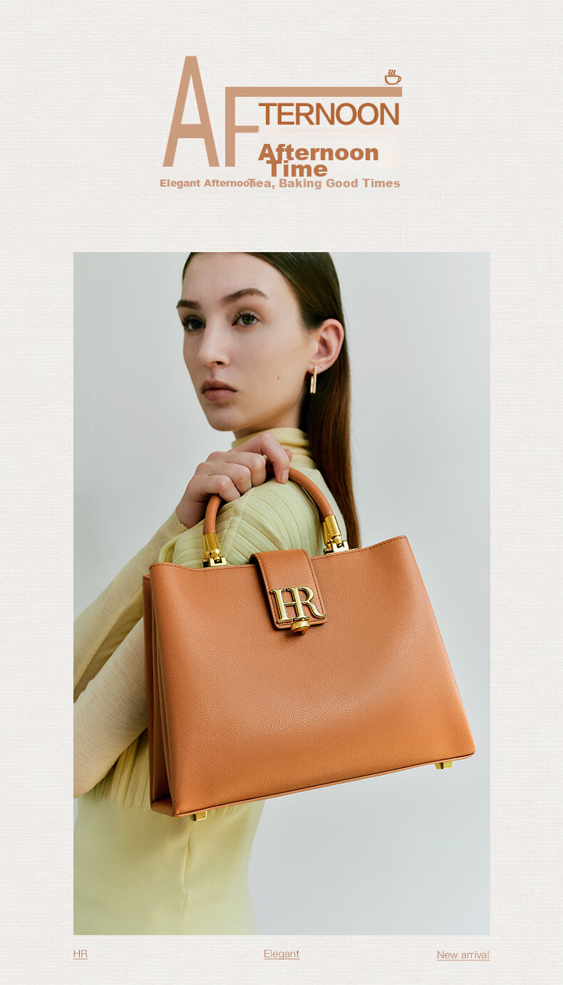 HR Handbag, Women's Bag, Meilade Top-Grain Leather Tote Bag, Work Commute Crossbody Bag, Birthday Gift for Wome 1