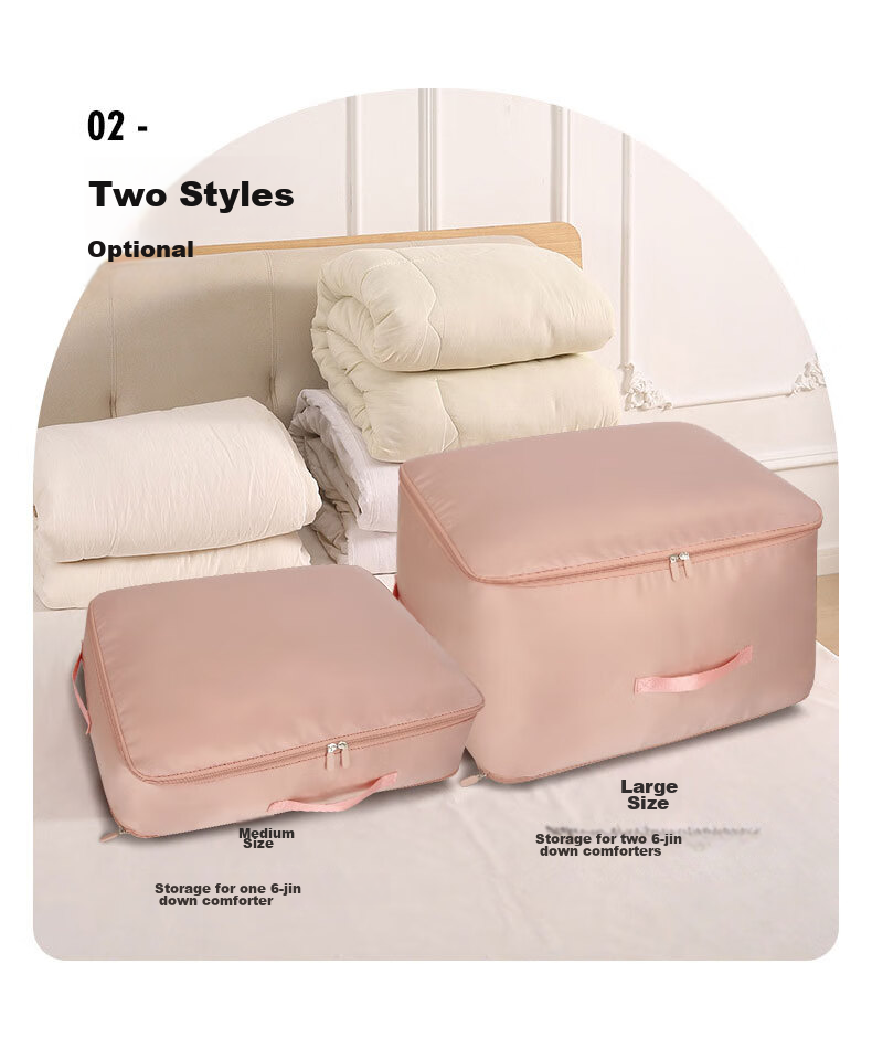 QDZX Quilt Compression Storage Bag, Organizing Bag, Moisture-Proof Bag, Clothes Packing Bag, Quilt Storage Bag, Medium Size, Oatmeal Color 083 6
