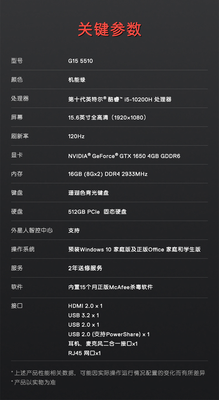 戴尔dell全新2021游匣g15156英寸窄边框电竞游戏本笔记本电脑i510200h