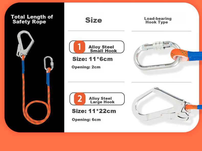 Shandouao SHANDUAO Half-Body Three-Point Safety Harness, High-Altitude New National Standard AD9031, Single Large Hook, 1.8 Meters 17