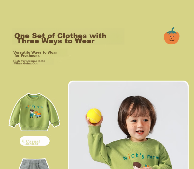 Ciciibear Baby Outfit Set for Girls And Boys, Sweatshirt And Casual Pants Spring Sportswear Set 9