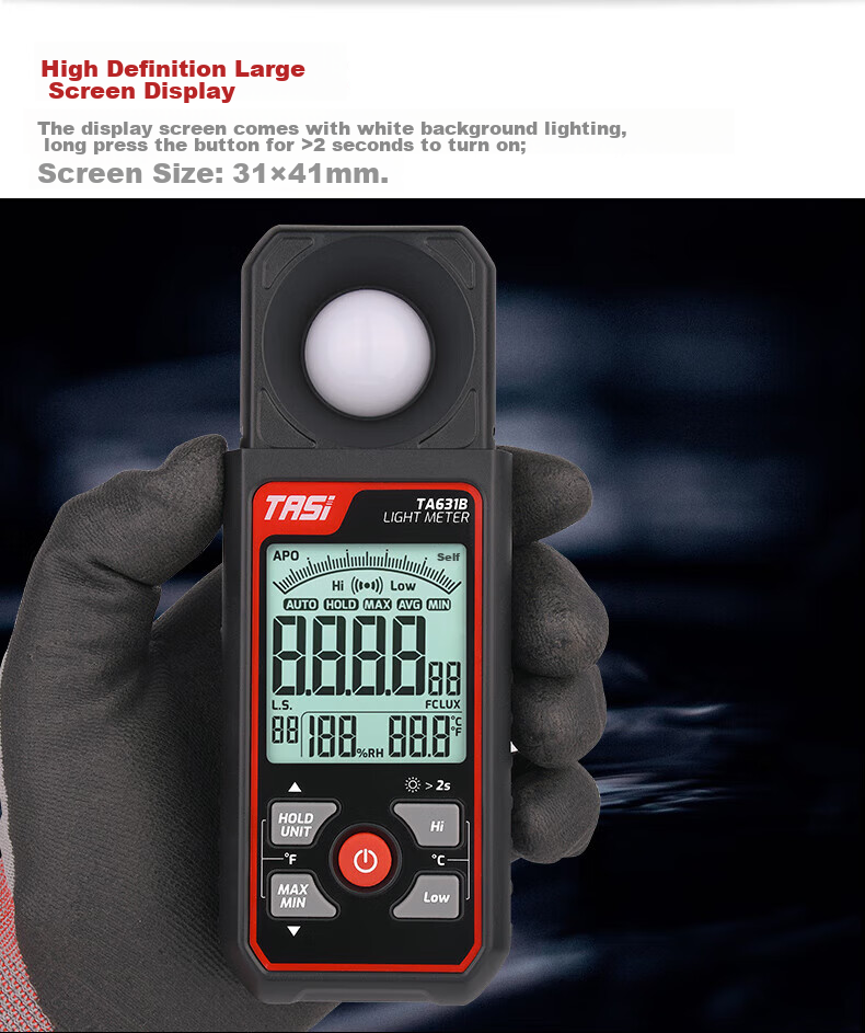 Teansi Illuminance Meter, Photometric Instrument, High-Precision Luminous Flux Tester, Brightness Meter, Photometric Measuring Instrument TA631B 9