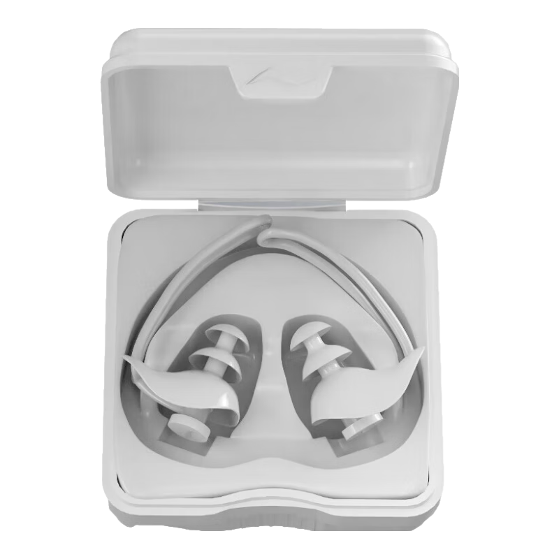 Li-Ning Swimming Earplugs with Lanyard, Anti-Loss Earplugs, Waterproof Earplugs for Bathing, 0711 White
