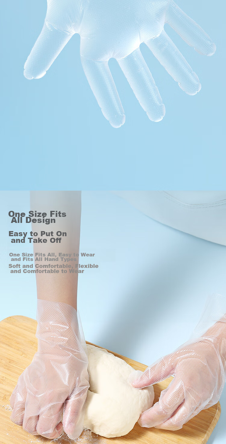 One's Member Disposable PE Gloves, Food-Grade Catering Protective Gloves, One Size Fits All, 300 Pieces 7
