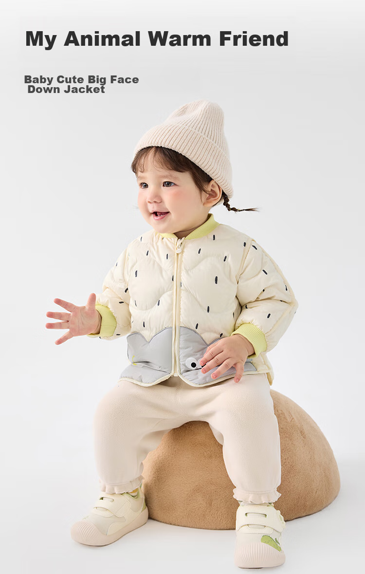 BALABALA Children's down Jacket, Triple Protection Clothing, Lightweight Baseball Collar Coat, Boys And Girls Outerwear, Autumn And Winter Wear, Floral Cute Desig 2