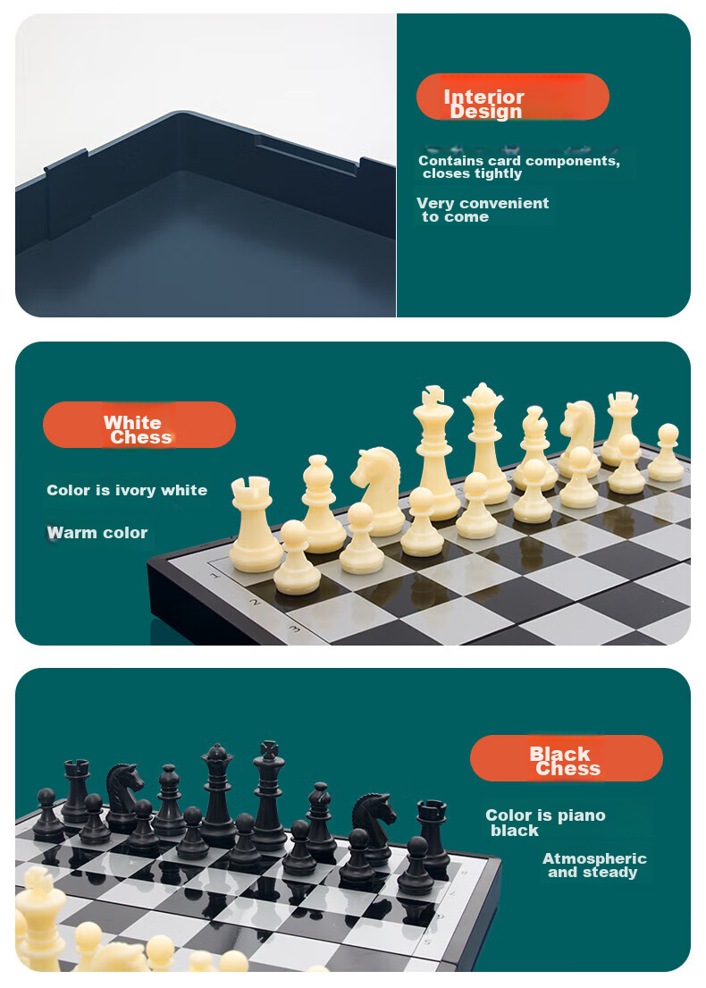 JUA Medium Magnetic Chess Set for Children, Elementary School Students, Learning Training, Educational And Leisure Board Game Set F-5 10