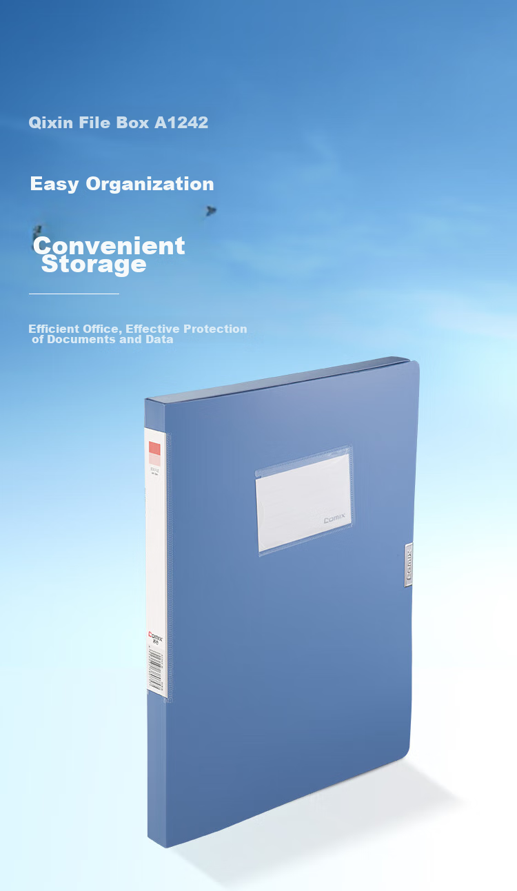 COMIX 22mm Durable Adhesive File Box/A4 Document Box/Storage Box, Blue, Office Stationery A1242 1