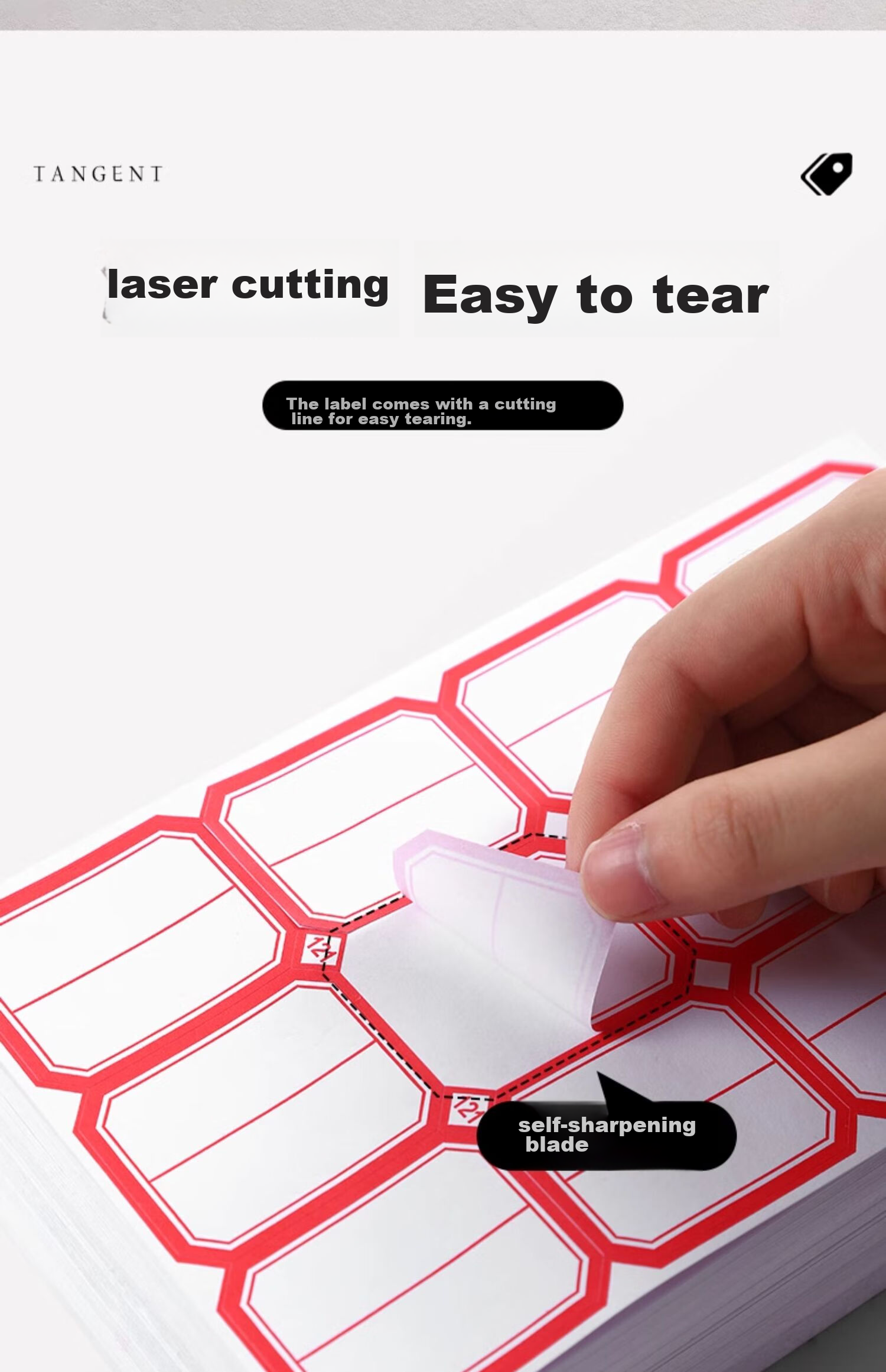 Jiamo Fixed Asset Label Sticker Identification Card Equipment Label Handwritten Adhesive Label Sticker Self-Adhesive Office Supplies 50 Sheets 400 Stickers 5