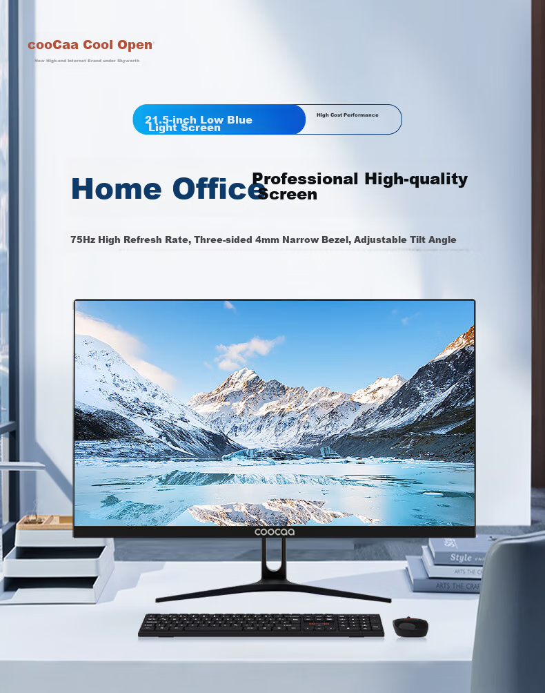 Coocaa Skyworth 31.5-inch 2K HD Large Screen Monitor Low Blue Light Narrow Bezel Wall-Mountable IPS QHD Gaming Office Desktop Display 32K15 2