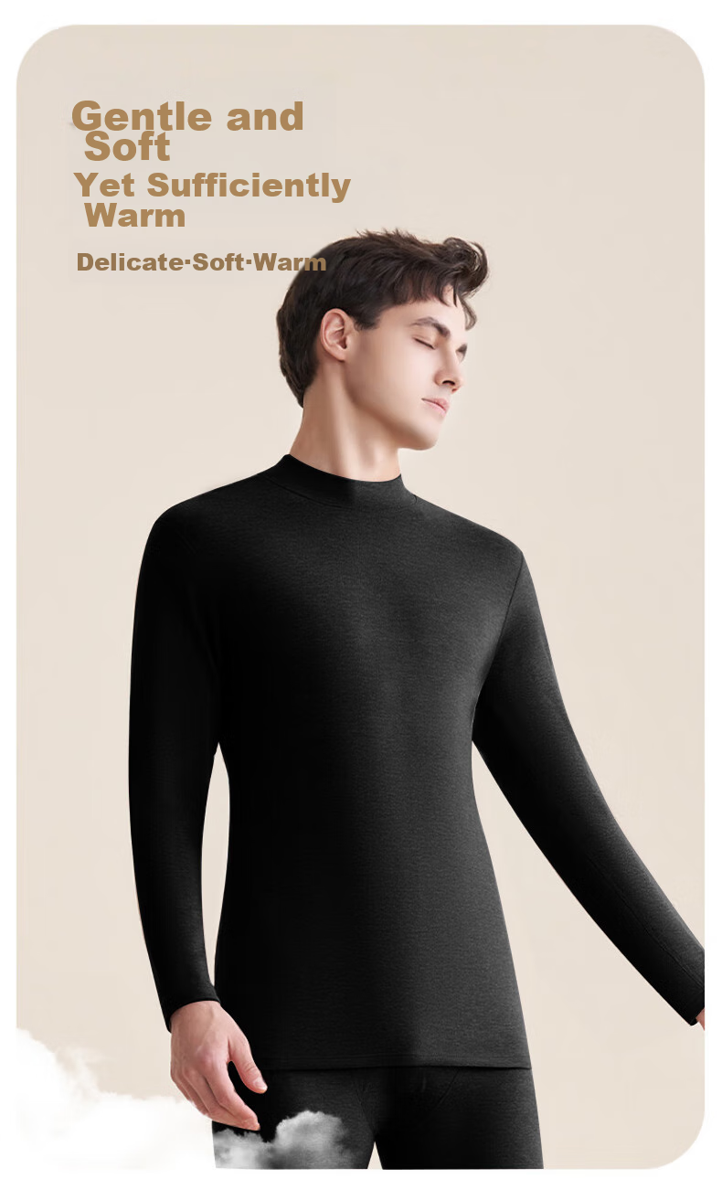 LangSha Men's Wool And Silk Blend Sweater [2026 Autumn/Winter New Arrival], Base Layer, Warm Top, 7A Antibacterial, Fleece-Lined, Heat-Generating 9
