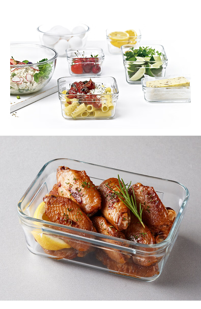 GLASSLOCK Lunch Box, Tempered Glass, Heat-Resistant, Oven-Safe, Food Storage Container, Refrigerator Organizer, Work Lunch Box for Men And Women, Pink, 1020ml 13