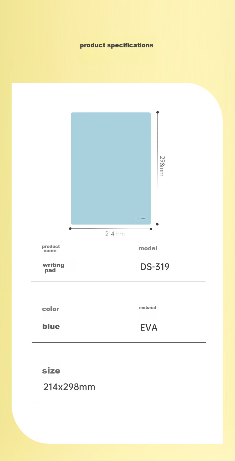 COMIX A4 Study Desk Pad for Students' Exams And Writing Soft Pad Board, Exam Homework Drawing Calligraphy Pad Board, Eco-Friendly EVA Writing Pad Board, Middle And High School Entrance Exam Stationery DS-319 9