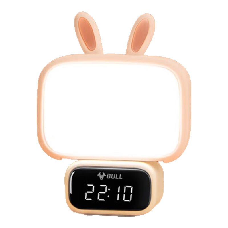 BULL Cute Bunny Night Light Ambient Lamp Three-Level Color Adjustment Stepless Dimming Three-Level Timer Wireless Remote Control Plug-in Clock Model
