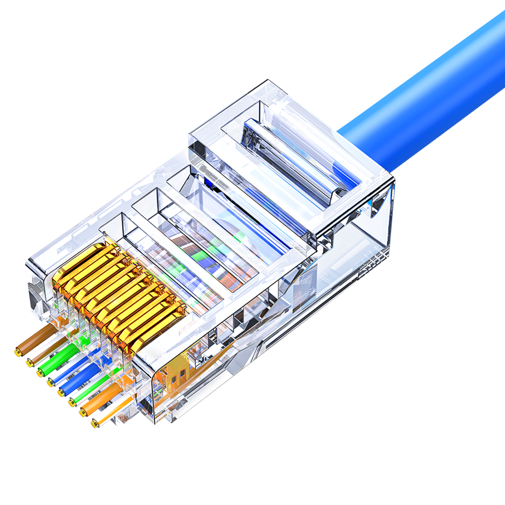 BIAZE Cat5e Unshielded RJ45 Connectors [Punch-Down], Gigabit Network Crystal Heads, Computer Network Cable Connectors, Cat5e Crystal Heads, 30 Pieces/bag