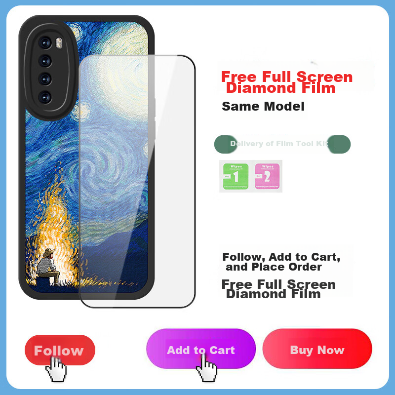 Bashidai Suitable for Huawei Nova7 Phone Case, Nova7 Protective Cover, Full Protection Vintage Oil Painting Soft Shell, Lambskin Anti-Drop Outer Case, for Women And Men, Black Campfire Starry Sky