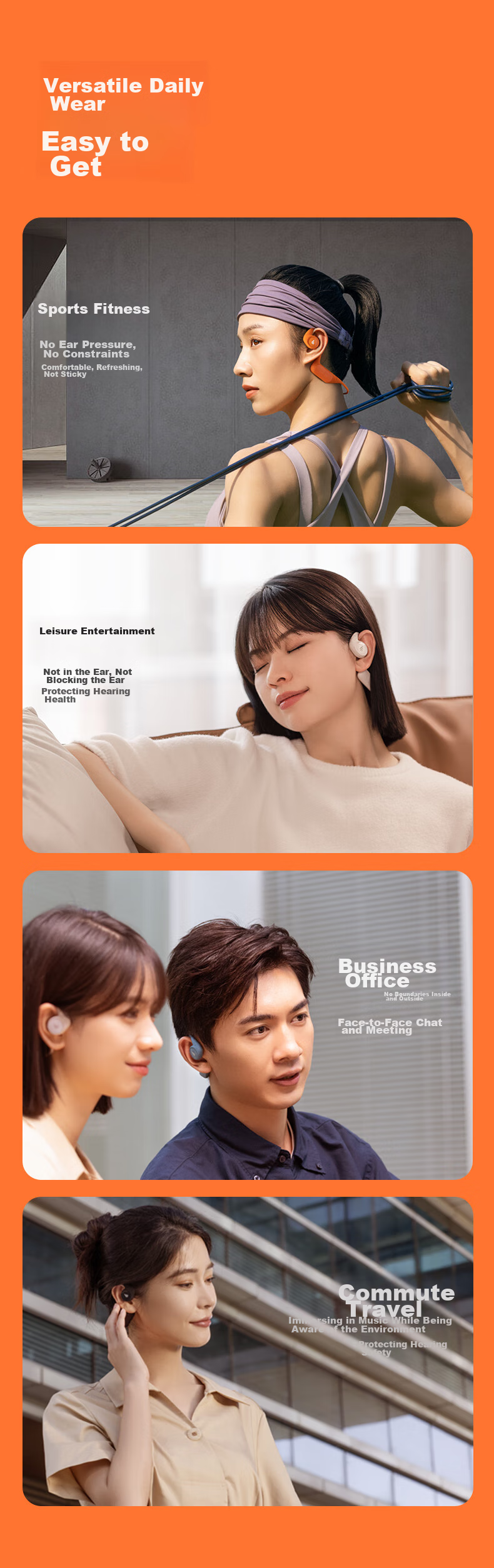 EDIFIER Comfo Run Open-Style Bluetooth Headphones, Bone Conduction Upgraded to Air Conduction, Sports Earphones, Wireless Earphones, for Running And Cycling, Beach White 12